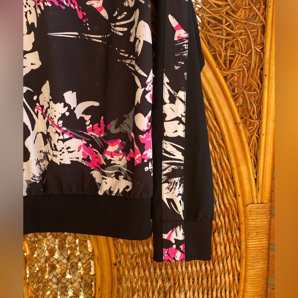 Fabletics Floral Black & Pink Zip-Up Jacket - Picture 7 of 8
